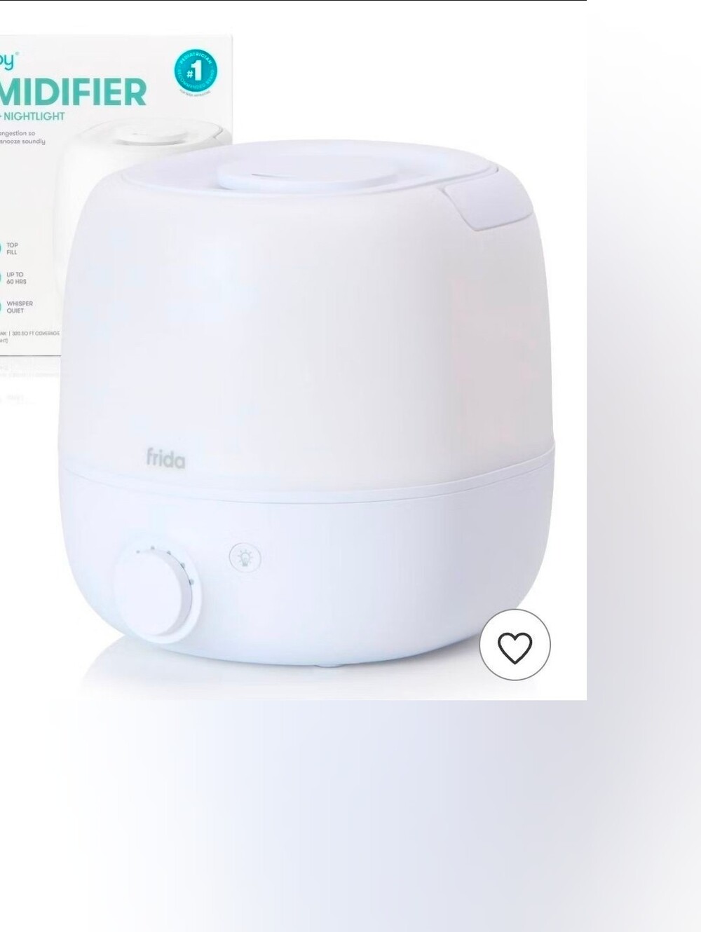 White Ultrasonic Humidifier with Nightlight